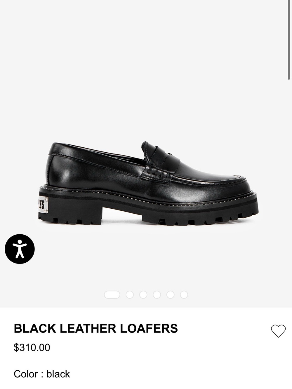 The Kooples Black Chunky Lug-Sole Penny Loafers